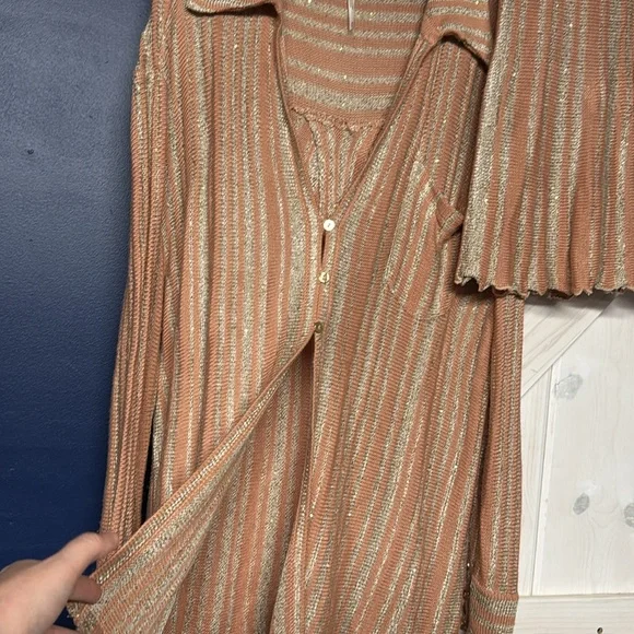 Free People Beach Bash Sweater Set Size Medium Peach Rare - Picture 5 of 9